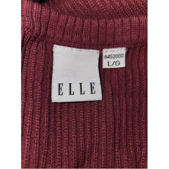 Elle | Sweater | Women | Knit | Burgundy | Size Large - Picture 6 of 7